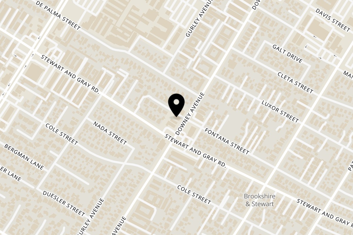 Map showing the location of El Sushi Loco Sushi & Mariscos Downey - El Sushi Loco Sushi & Mariscos on 11837 Downey Ave in Downey