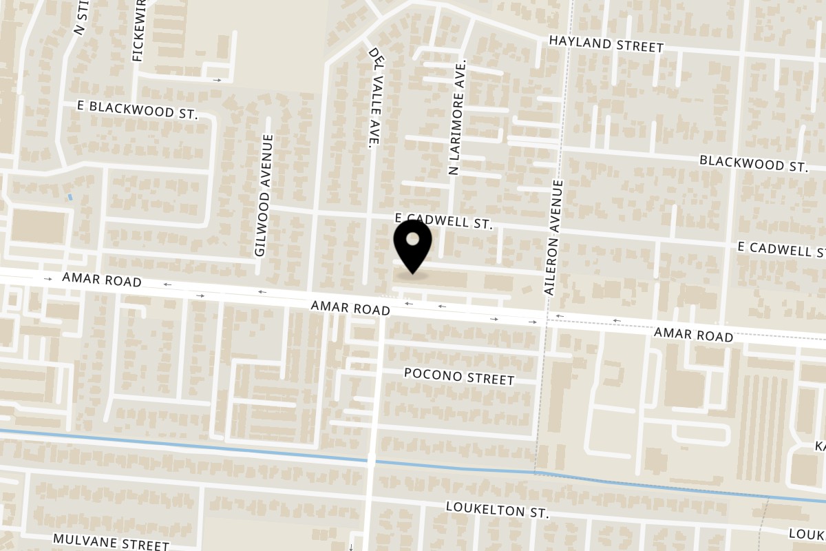Map showing the location of El Sushi Loco Sushi & Mariscos La Puente - El Sushi Loco Sushi & Mariscos on 15711 Amar Rd in La Puente